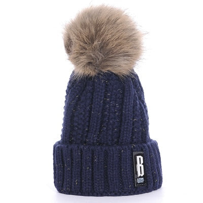 Nackenwarme gestrickte Wintermütze für Frauen, Maske Bonnet Schal-Mütze