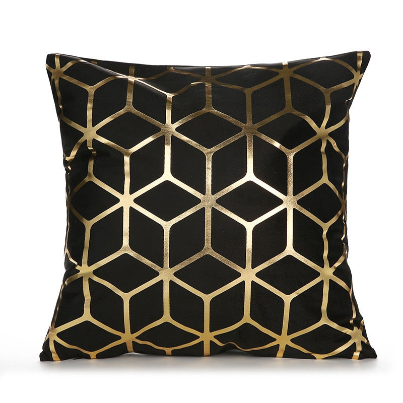 Geometrischer Kissenbezug, Schwarz Weiß Kissenbezug, Dekoratives Kissen Mode Golden Designer 45x45