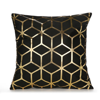 Geometrischer Kissenbezug, Schwarz Weiß Kissenbezug, Dekoratives Kissen Mode Golden Designer 45x45