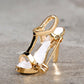Brosche Crystal High Heels Schuhe,  Red Emaille Sandalen Broschen