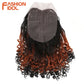 FASHION IDOL Afro Kinky Curly Hair Bundles 14 Zoll 7Stück/Los, Obere Gerade Untere Biegung Synthetische Haarspitze Mit Verschluss Faser