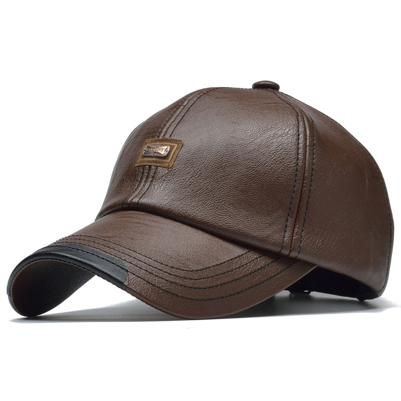 [NORTHWOOD] Marke Herbst Winter Leder Baseball Cap für Männer und Frauen