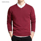 Varsanol Baumwollpullover Männer, Langarm Pullover Outwear V-Ausschnitt in 8 Farben
