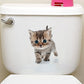 Katzen 3D-Wandaufkleber, Toilettenaufkleber, Lochansicht, lebendige Hunde, Badezimmer, für Heimdekoration, Tiere, Vinyl-Aufkleber, Kunst, Tapete, Poster