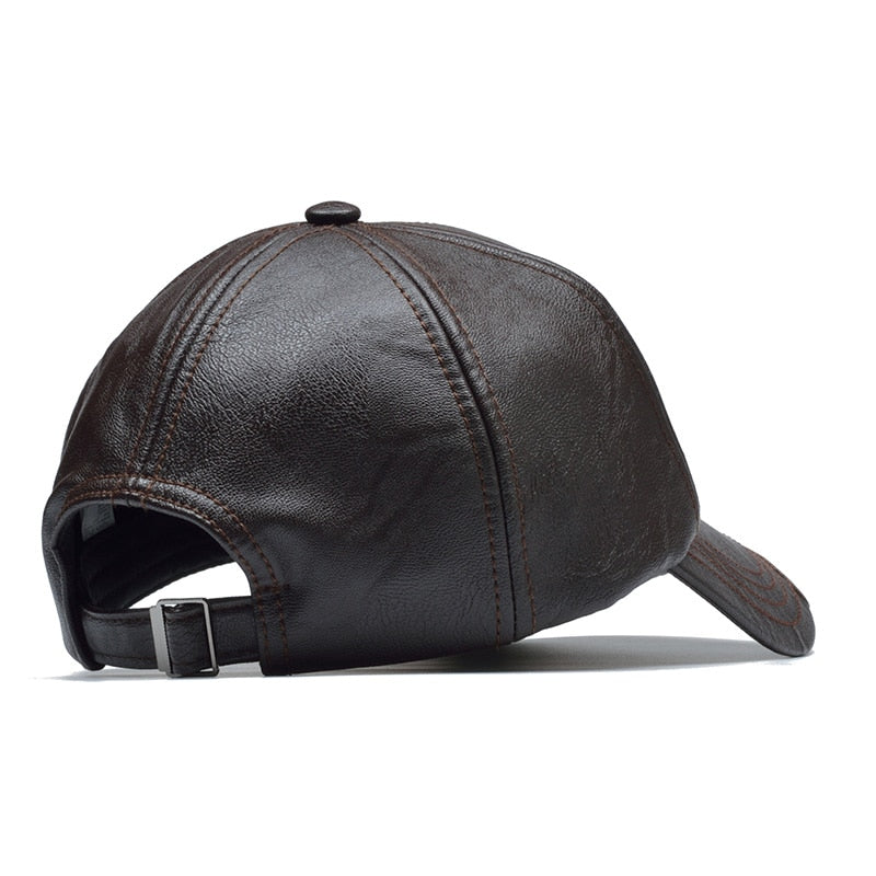 [NORTHWOOD] Marke Herbst Winter Leder Baseball Cap für Männer und Frauen