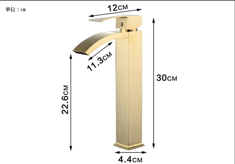 Becken Wasserhahn aus Messing, Rose Gold Wasserhahn