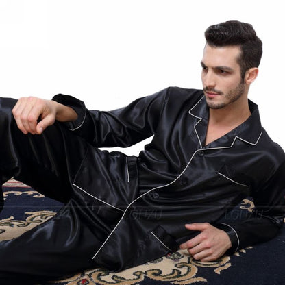 Herren Schlafanzug Set Satin