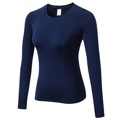 15% Elasthan Add Wool Damen-Fitness T-Shirt, Langarm  Workout Bluse