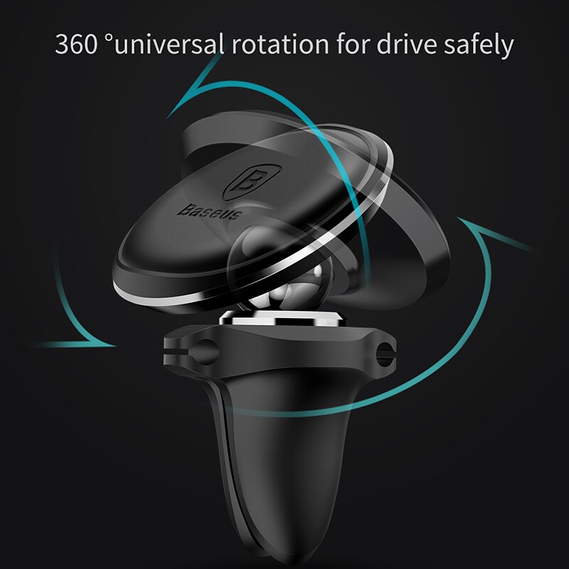 Baseus Magnetischer Autotelefonhalter mit 360° Rotation, Handyhalter-Ständer mit Kabelclip im Auto