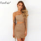 Sexy One Shoulder Mini Kleid für Frauen, Unregelmäßig Trägerlos, Party Club Dress