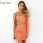 Sexy One Shoulder Mini Kleid für Frauen, Unregelmäßig Trägerlos, Party Club Dress