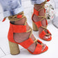 Frauen Pumps Sandalen Für Party, Hochzeit mit dicken Absätzen