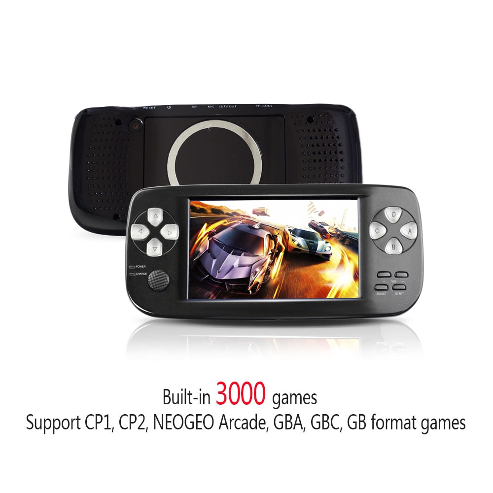 4,3-Zoll-tragbare Handheld-Spielekonsole 64-Bit-Video-Videospiel-Player Eingebautes 3000-Spiele-Kindergeschenk