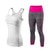 Damen Sport Running Cropped Top, 3/4 Leggings Gym Trainning Set