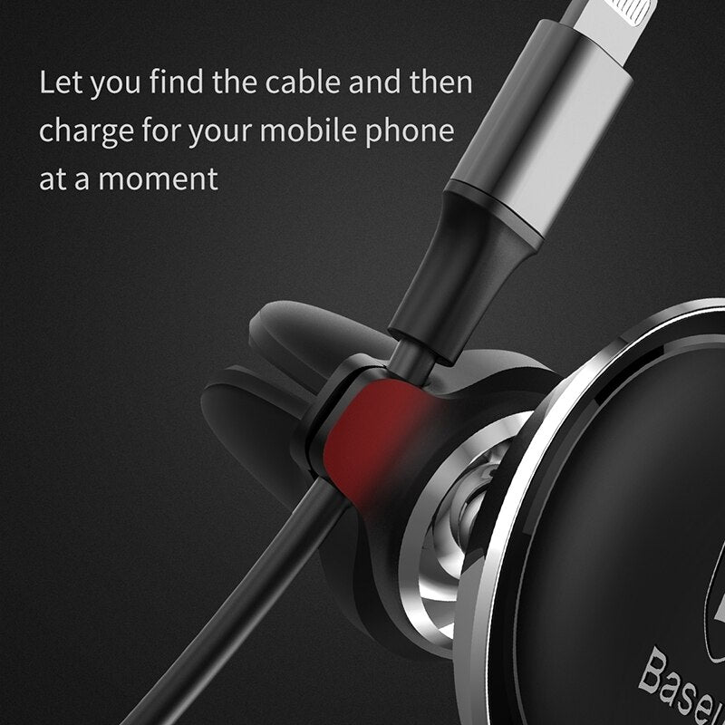 Baseus Magnetischer Autotelefonhalter mit 360° Rotation, Handyhalter-Ständer mit Kabelclip im Auto