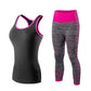 Damen Sport Running Cropped Top, 3/4 Leggings Gym Trainning Set
