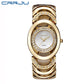 CRRJU Marke neue Mode Damen Armbanduhren, Luxus Gold Quarz Armbanduhren für Frauen