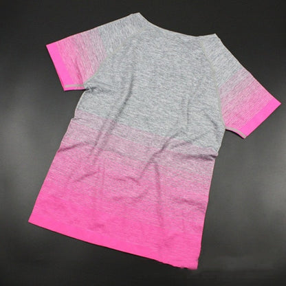 Damen Kurzarm Yoga Tops Lose Gym, Schnell trocknend Laufende T-Shirt