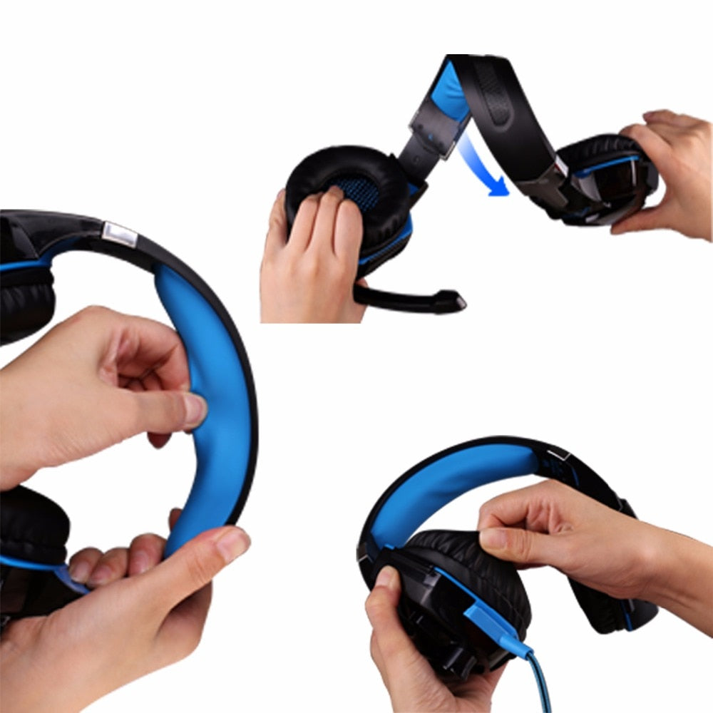 KOTION EACH PS4 Gaming Headset Deep Bass Stereo Casque Wired Game Earphones, Gaming Kopfhörer mit Mikrofon für PS4 PC Laptop