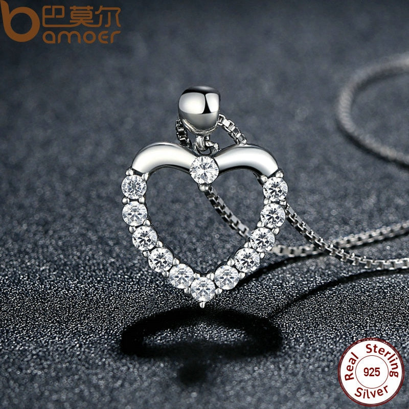 Neue Authentische 925 Sterling Silber, Weibliche Herz Anhänger Halskette