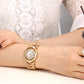CRRJU Marke neue Mode Damen Armbanduhren, Luxus Gold Quarz Armbanduhren für Frauen