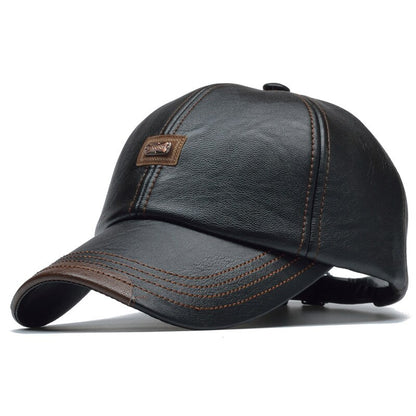 [NORTHWOOD] Marke Herbst Winter Leder Baseball Cap für Männer und Frauen