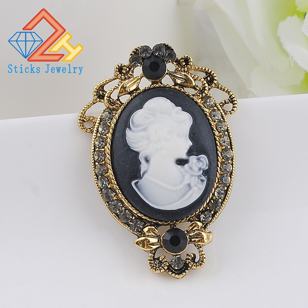 Charm Brosche Europäischen und Amerikanischen Vintagekunst-Schmuck einer Königin, Kopf weiblicher Schönheit Königin aus Zinklegierung