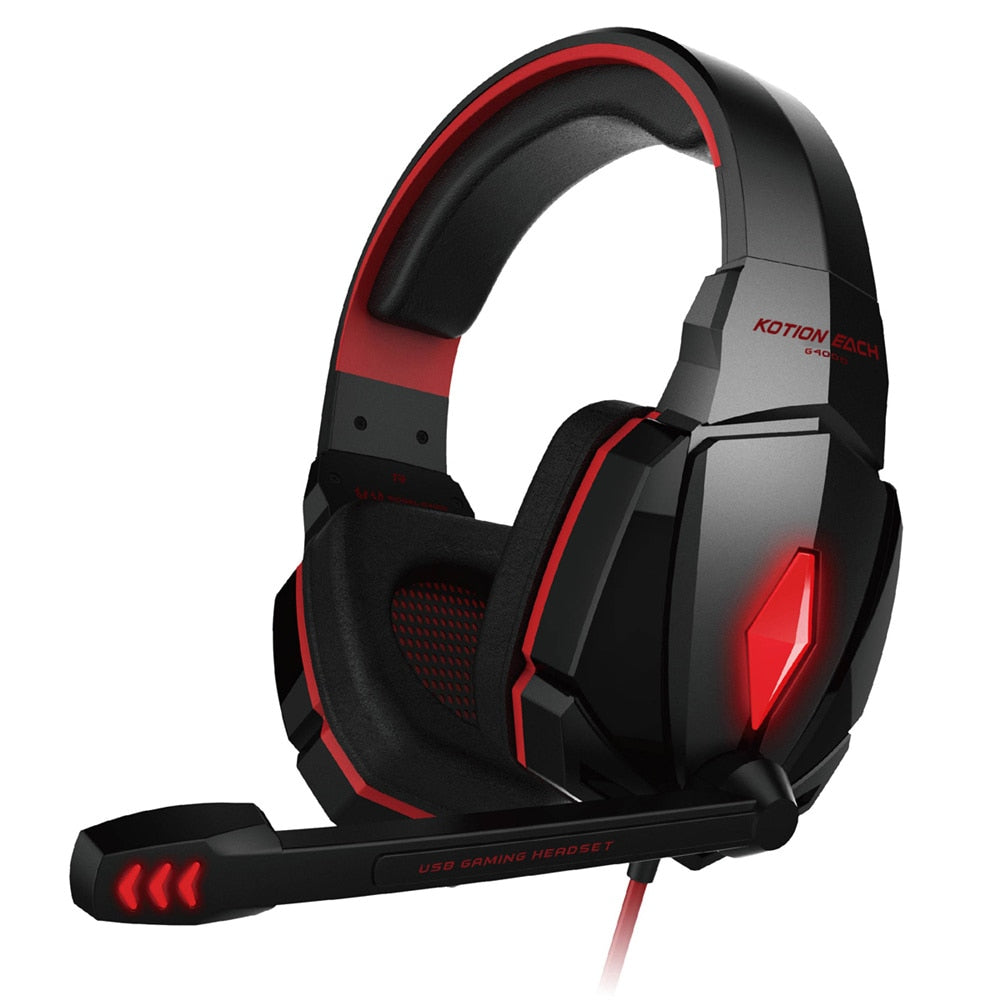KOTION EACH PS4 Gaming Headset Deep Bass Stereo Casque Wired Game Earphones, Gaming Kopfhörer mit Mikrofon für PS4 PC Laptop