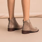 BeauToday Stiefeletten Damen Top Qualität Kuh Wildleder Reißverschluss, Herbst Mode Dame, Echtes Lederschuhe, Handarbeit