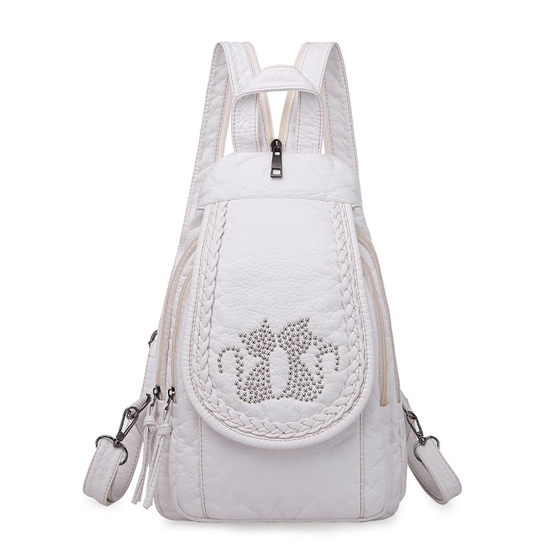 Hochwertiger Rücksack für Frauen, 2023 New White Freizeit-Tasche für Mädchen im Teenageralter