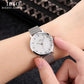 Watches Set 8mm Ultra dünn Silber Mesh, Edelstahl Armband Quarz Uhr Stunden Sets Damen Geburtstag Geschenk