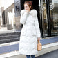 Damen Winterjacke Neuankömmling mit Fellkapuze, Langer Mantel Baumwolle Gefütterter Warmer Parka