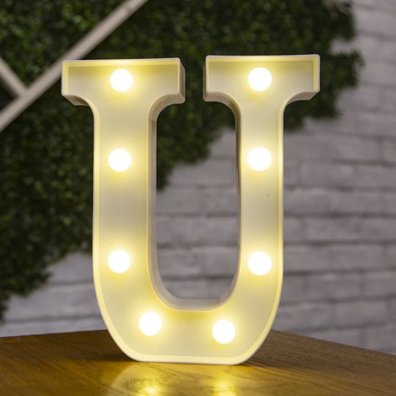 Alphabet Buchstaben LED-Leuchten, Leuchtzahl Lampe, Dekor Batterie, Nachtlicht für Zuhause Hochzeit Geburtstag Weihnachtsfeier Dekoration