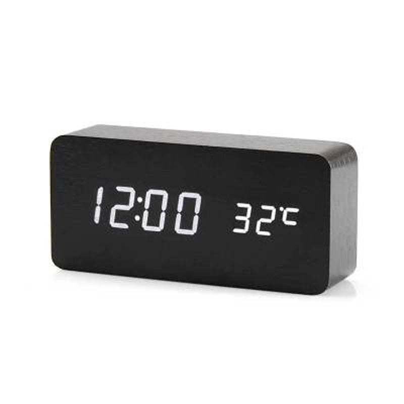 Dual Display Smart Digital LED, Wecker Temperatur Sprachsteuerung, Multifunktions-elektronischer Kalender