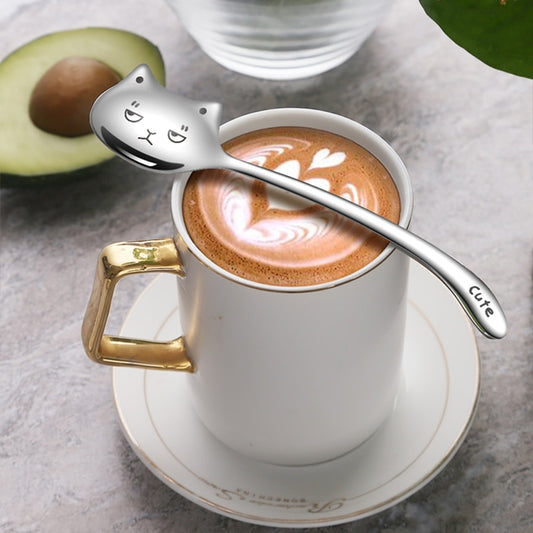 Lustiger Teelöffel Für Kaffee Langschwanzkatze