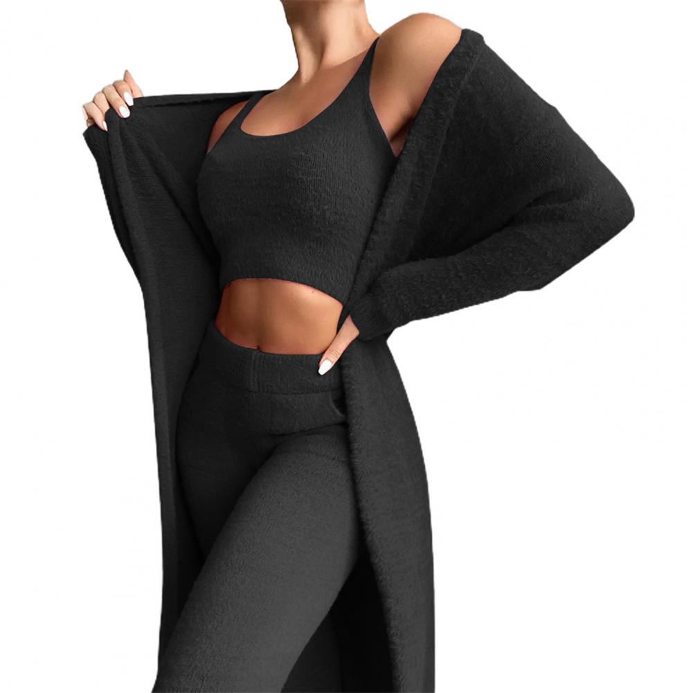 3 Teile / Satz Damen Langarm Strickjacke mit Hosen