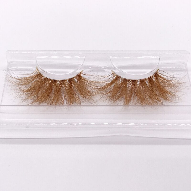 25mm 3D handgefertigte braune Nerzwimpern, natürliche individuelle falsche Wimpern