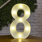 Alphabet Buchstaben LED-Leuchten, Leuchtzahl Lampe, Dekor Batterie, Nachtlicht für Zuhause Hochzeit Geburtstag Weihnachtsfeier Dekoration
