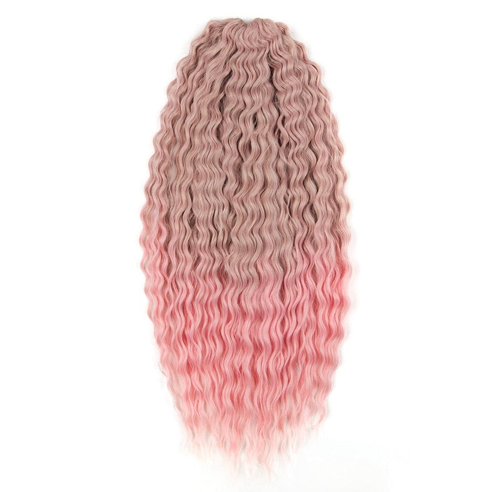Ariel Curl Hair Wasserwelle Twist Crochet Hair Synthetic Braid Hair Ombre Blonde Pink 22 Inch Deep Wave Braiding Hair Extension