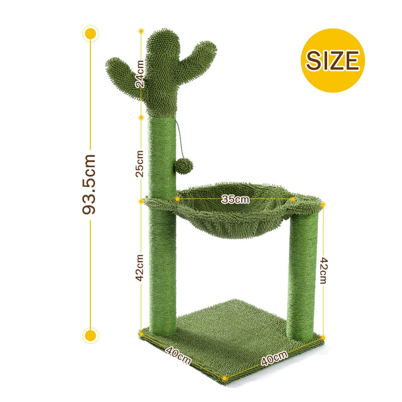 Niedliches Kaktus-Haustier-Kratzbaum-Spielzeug mit Kugel-Kratzbaum für Katze, Kätzchen