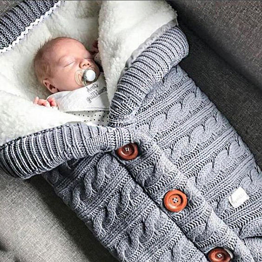 Herbst und Winter Babyschlafsack, Outdoor Button Baby Strickschlafsack