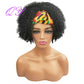 Hair Big Afro Kinky Curly Stirnband Perücken für Frauen Synthetisches Haar Perücken Turban Wrap Hair Style