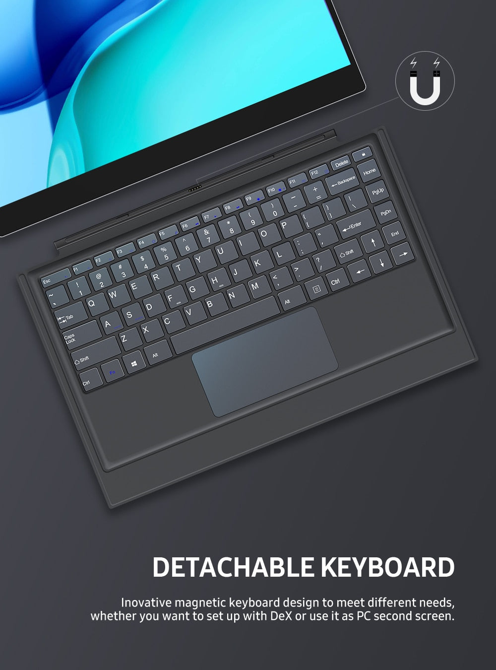 UPERFECT X Pro Echter tragbarer Monitor mit Tastaturbatterie 15,6-Zoll-Touchscreen Mobiler externer Bildschirm, Laptop-LCD-Display Wiederaufladbar
