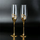2 er - Set Hochzeit Champagner Gläser aus Gold-Kristall