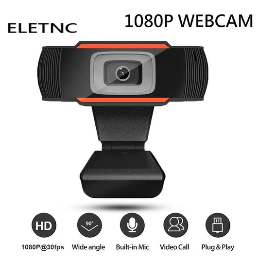 Webcam 1080P Full HD USB Web Kamera mit Mikrofon USB Plug and Play Video, Call Web Cam für PC Computer Desktop Gamer Webcast