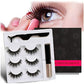 3 Paar 3D-magnetische Wimpern und flüssiger Eyeliner-Kit, natürlicher Look