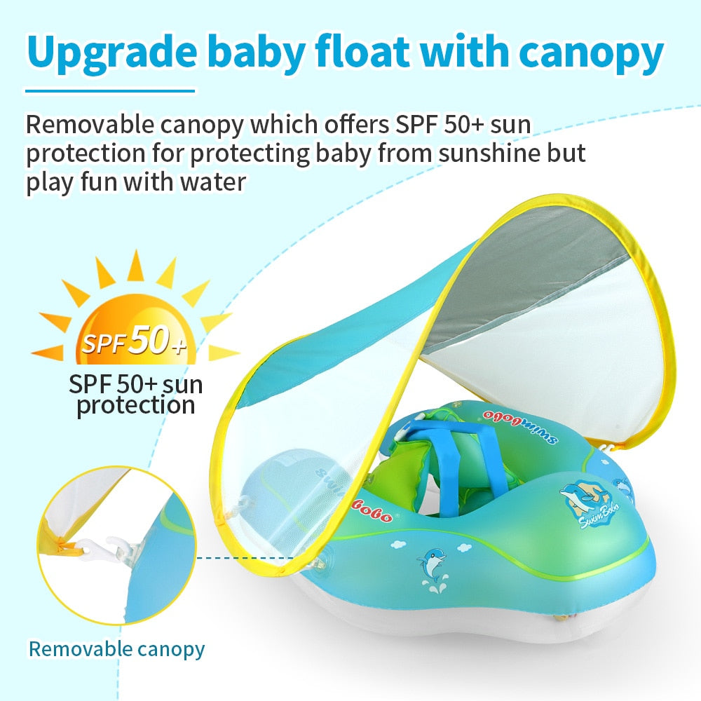 Baby Schwimmen Float Mit Baldachin Aufblasbare Infant Schwimm Ring