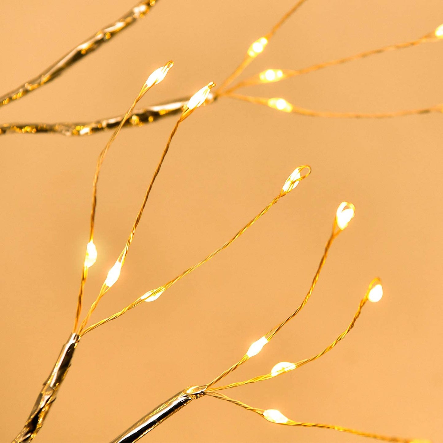 LED Kupferdraht Nachtlicht Baum, Lichterkette Heimtextilien Nachtlampe, USB batteriebetrieben für Schlafzimmer Nachttischlampe