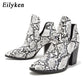 EilyKen Motorrad Western Cowboy Stiefel Frauen Tier Schlange Muster