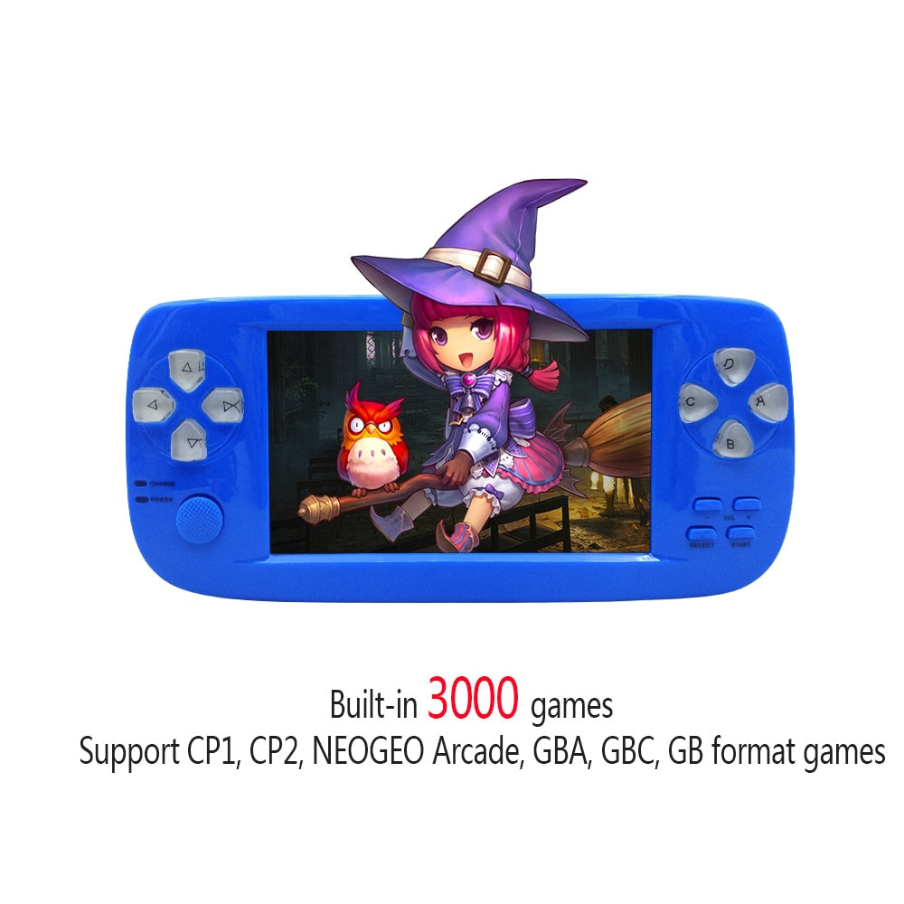 4,3-Zoll-tragbare Handheld-Spielekonsole 64-Bit-Video-Videospiel-Player Eingebautes 3000-Spiele-Kindergeschenk